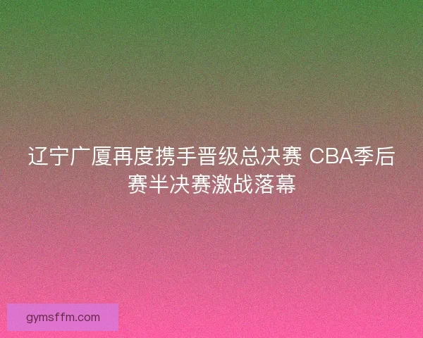 辽宁广厦再度携手晋级总决赛 CBA季后赛半决赛激战落幕